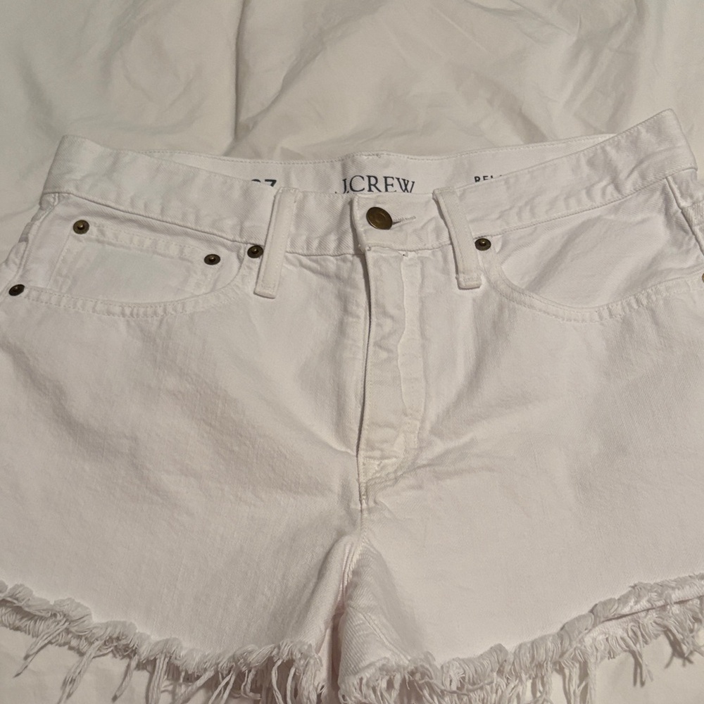 J. Crew Women's White Relaxed Denim Shorts